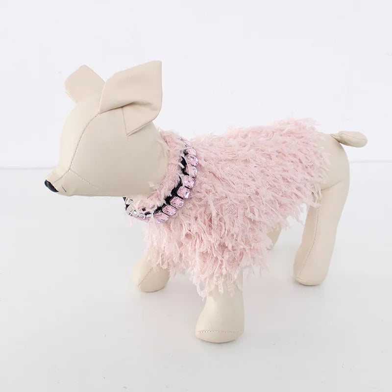 Ostrichh Ruffle Knit Dog Sweater | Textured Cozy Dog Sweater