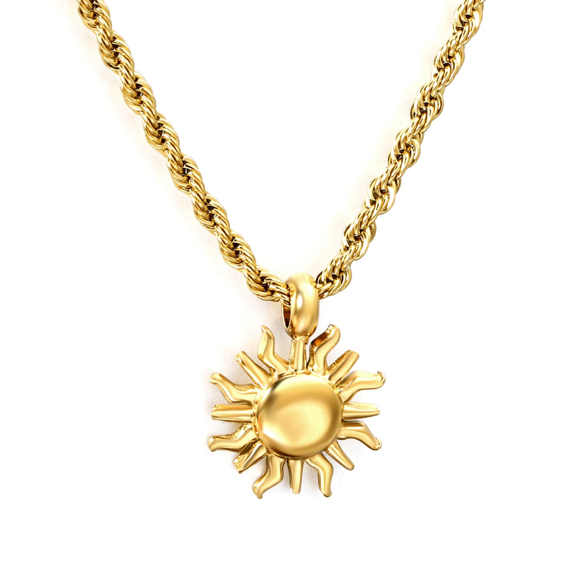Collier Pendentif Soleil Rayonnant