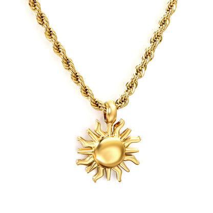 Collier Pendentif Soleil Rayonnant