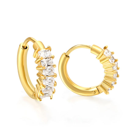 Clips d'oreilles rectangulaires diamant