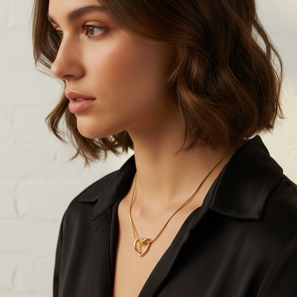 Collier Pendentif Cœur Creux