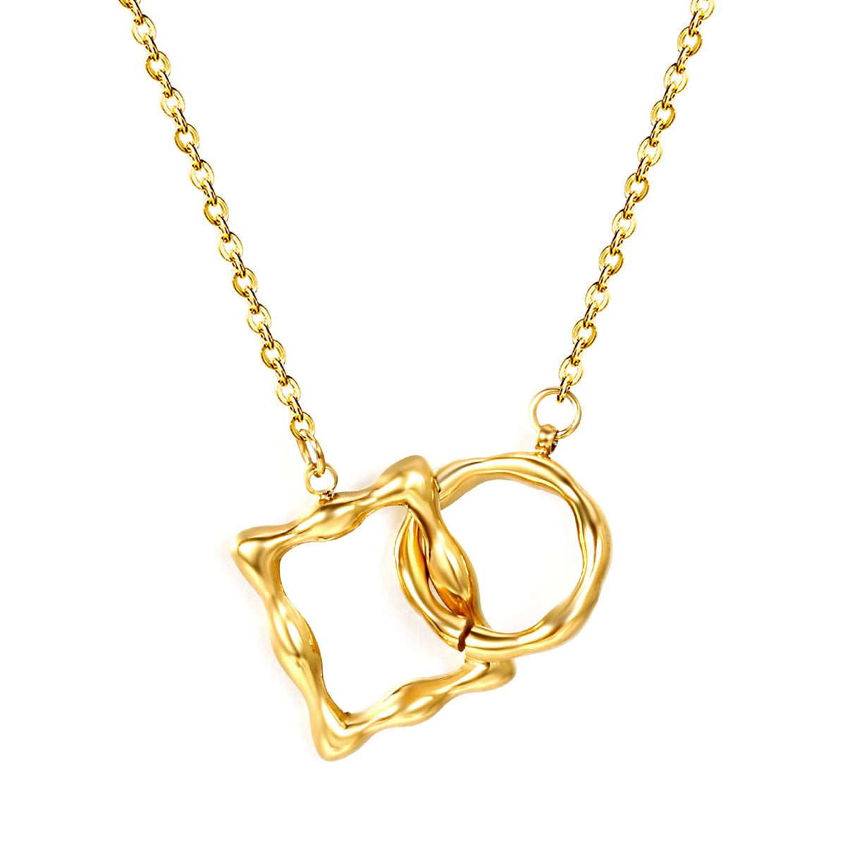 Collier pendentif fermoir carré irrégulier