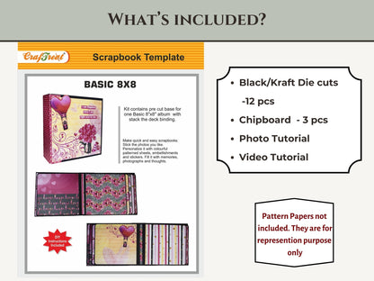 CrafTreat Scrapbook Blanks - Basic 8x8 - Black Color