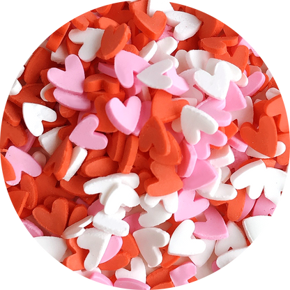 Hearts Fimo slices mix