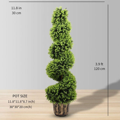 Plante artificielle d'arbuste topiaire en spirale Wales (plusieurs tailles)