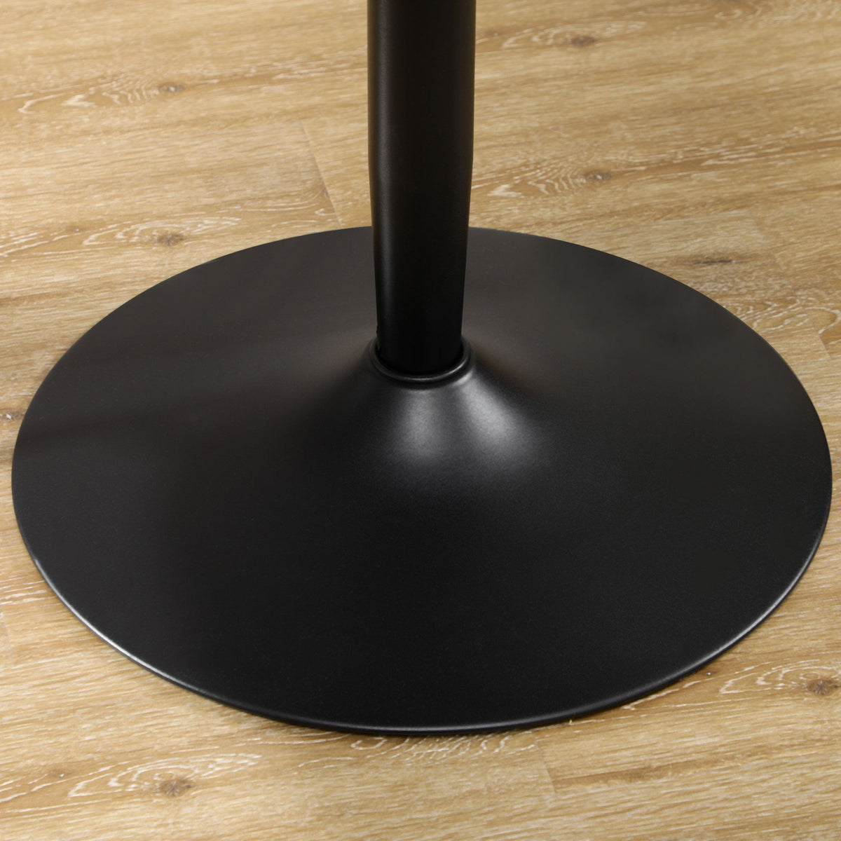 Table à manger ronde moderne Jan avec piètement en acier pour petits espaces - Noir