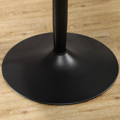 Table à manger ronde moderne Jan avec piètement en acier pour petits espaces - Noir