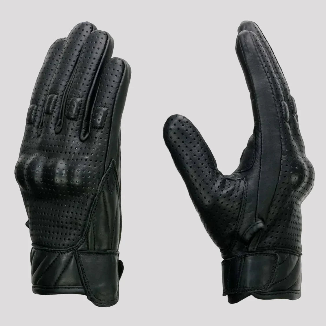 Open Road Men's Perforated Armored Leather Motorcycle Gloves