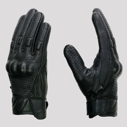 Open Road Men's Perforated Armored Leather Motorcycle Gloves