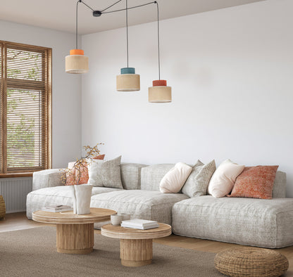 DUO Jute Adjustable 3-Light Pendant for Dining Table & Kitchen Island