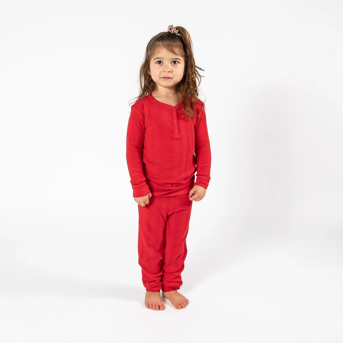 Ensemble de pyjama long deux pièces rouge