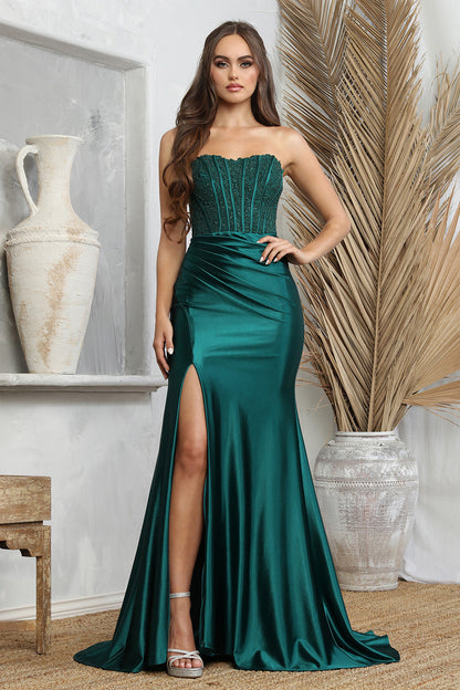 Robe corset moulante en dentelle transparente sans bretelles