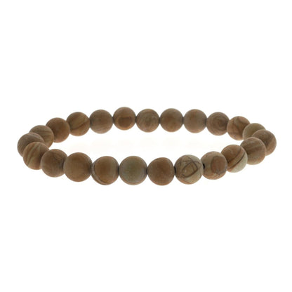Wood Jasper Matte Round Bracelet - 8mm