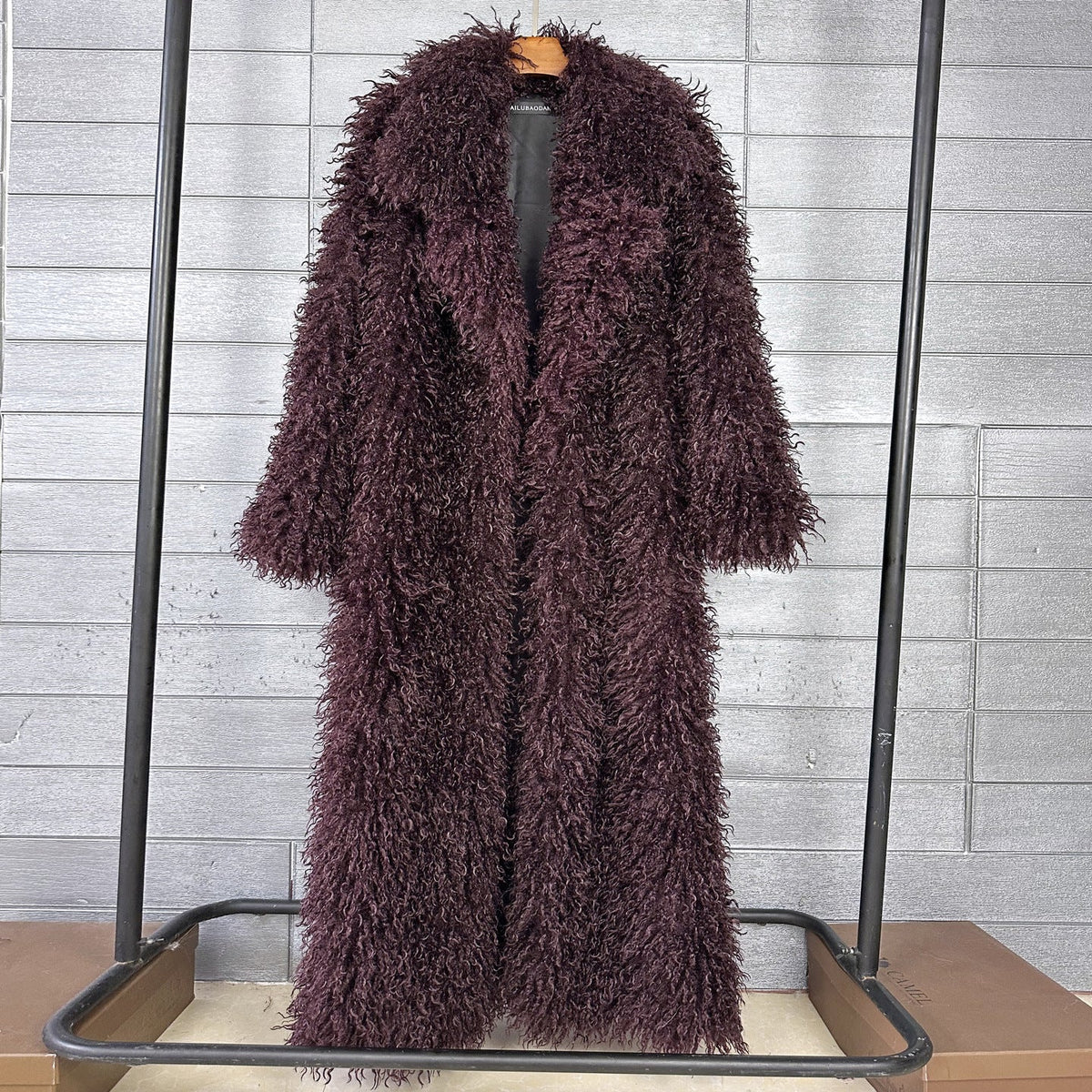 Women's Elongated Faux Fur Coat with Tailored Lapel