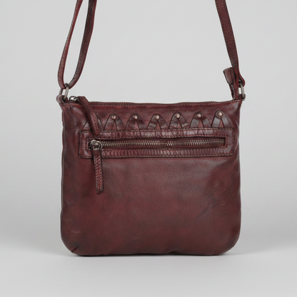 MET V Stitch Crossbody Leather Bag
