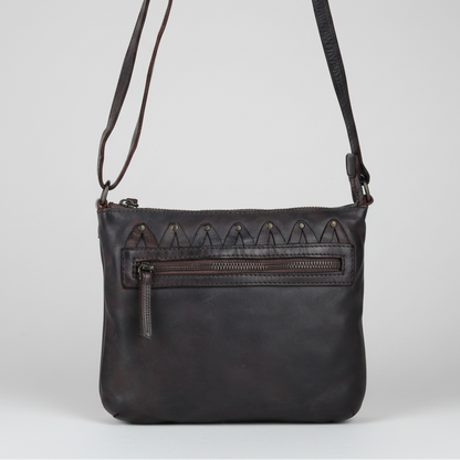 MET V Stitch Crossbody Leather Bag