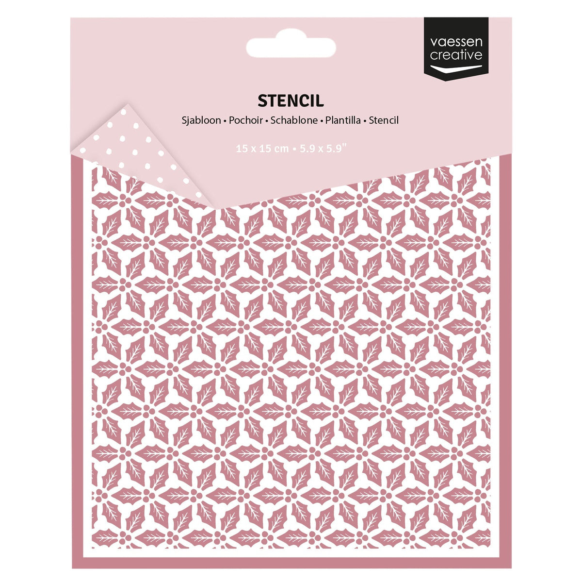 Vaessen Creative • Stencil Holly Leaves 15x15cm