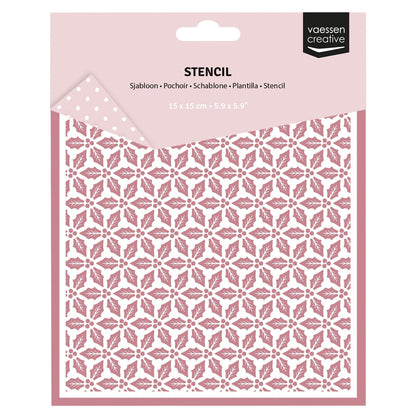 Vaessen Creative • Stencil Holly Leaves 15x15cm