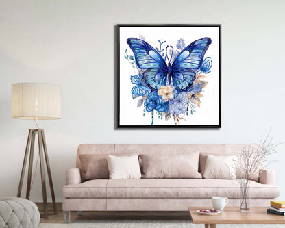 Wall Art - Blue butterfly big-Canvas Print