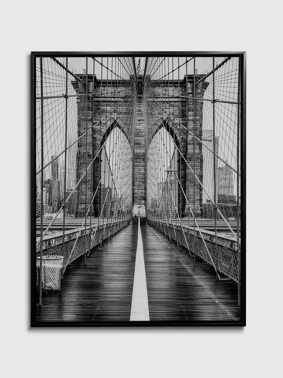 Brooklyn Bridge in Black & White-Skyline Wall art