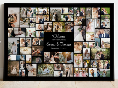 36″X24″ Collage Canvas 70 Photos