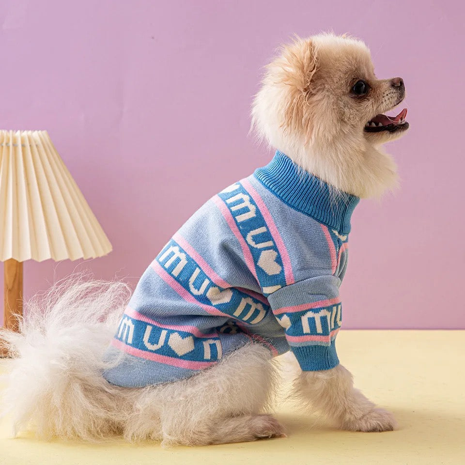 Chandail pour chien Meu Meu | Vêtements doux en maille pour petits et grands chiens