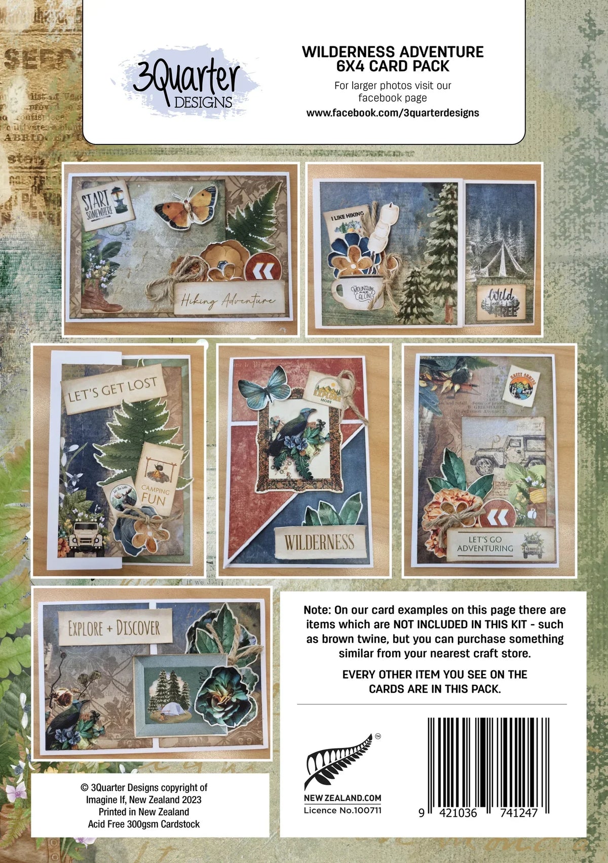 3Quarter Designs - Collection de cartes - Aventures en pleine nature