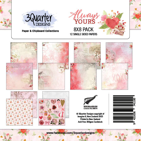 3Quarter Designs - Bloc de Papiers 20x20 cm - Always Yours