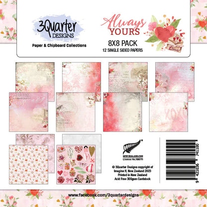 3Quarter Designs - Bloc de Papiers 20x20 cm - Always Yours