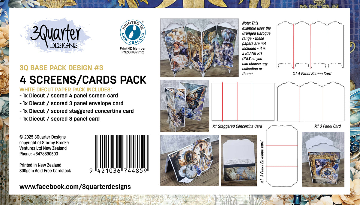 3Quarter Designs Set of 4 Screens/Cards Pack