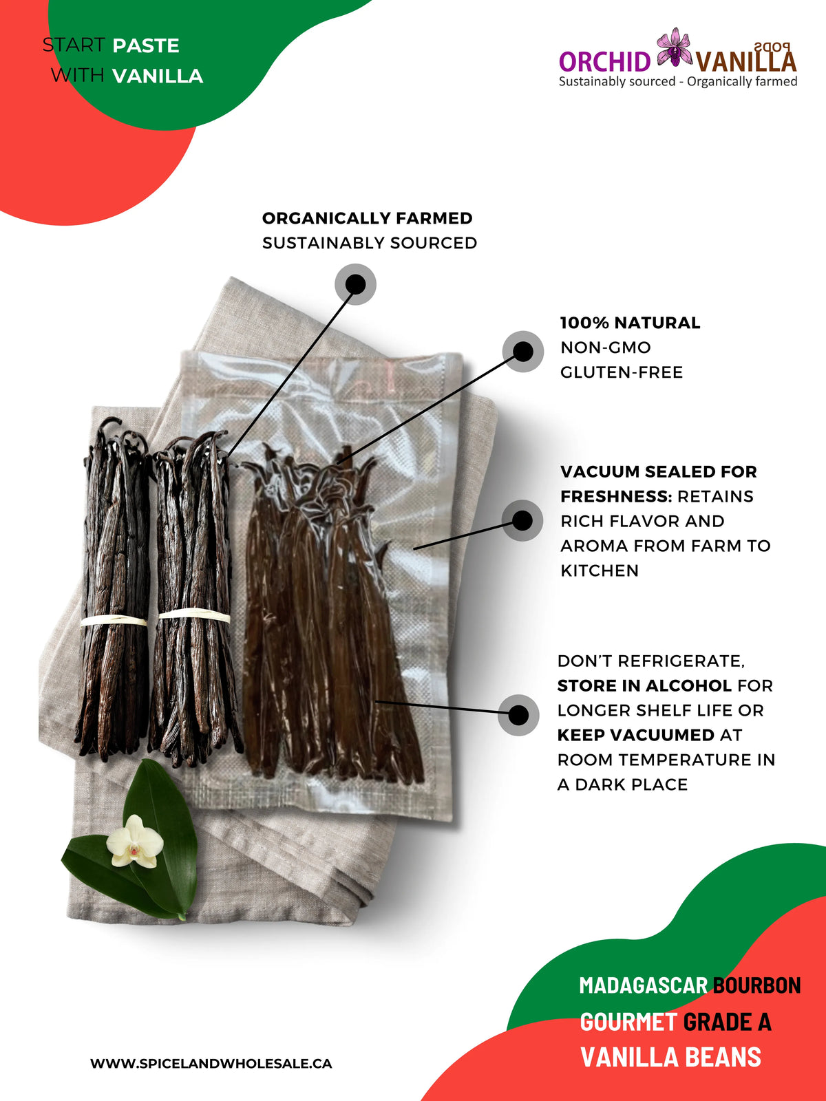 Madagascar Bourbon Vanilla Beans Gourmet Grade-A <br>For Extract And Baking<BR>By Count