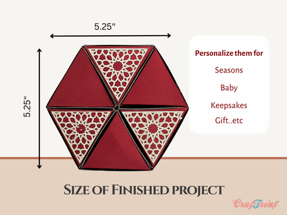 CrafTreat Scrapbook Hexagon Roll up - Metallic Red & Green