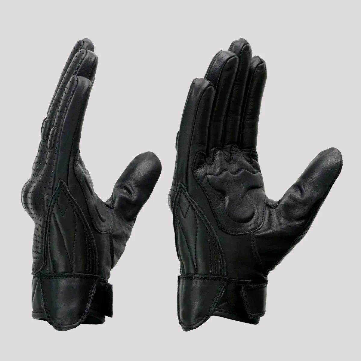Open Road Men's Perforated Armored Leather Motorcycle Gloves