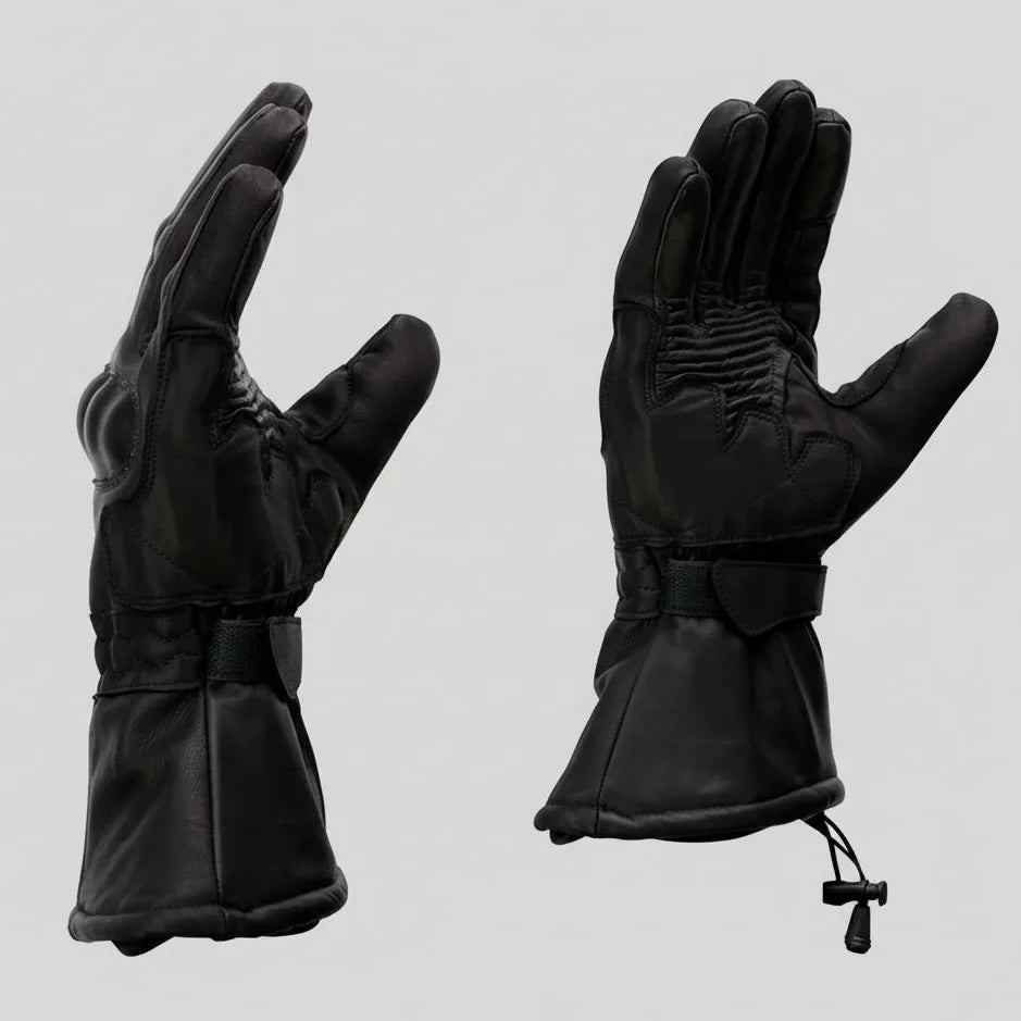 Open Road Men's Armored Gauntlet Leather Motorcycle Gloves