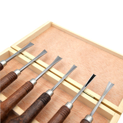 Ciseaux à sculpter Palm Grip avec coffret en bois - Lot de 6