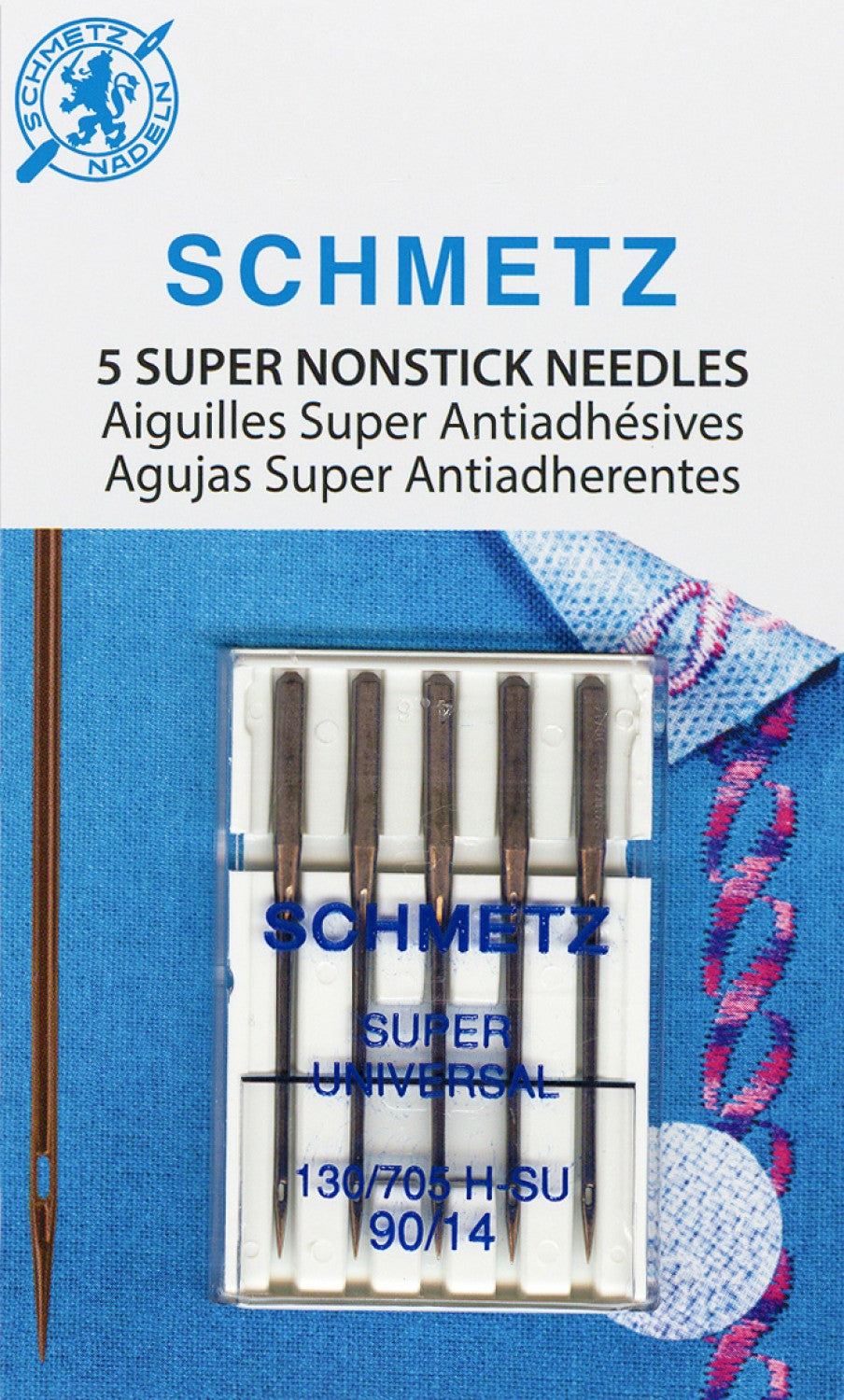 SCHMETZ #4503 Universal Super Nonstick Needles Carded - 90/14- 5 Pieces