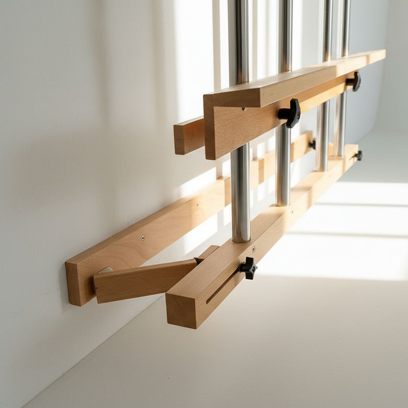 Adjustable Wall Mount Easel - Beechwood 60"