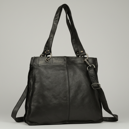 MET Premium Leather Shoulder Bag. Elegant Dual-Compartment Tote