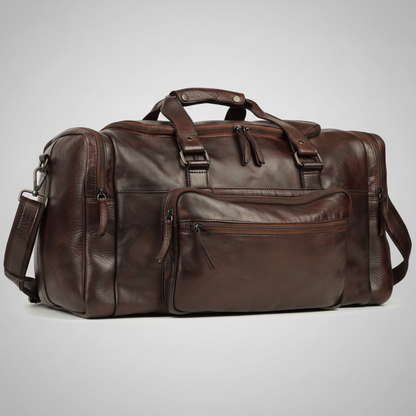 MET Premium Leather Small Duffle Bag. Urban Weekend Carry-On