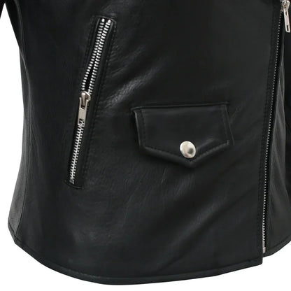 Women’s Lightweight Leather Fashion Jacket | Soft Naked Cowhide Casual Moto Style