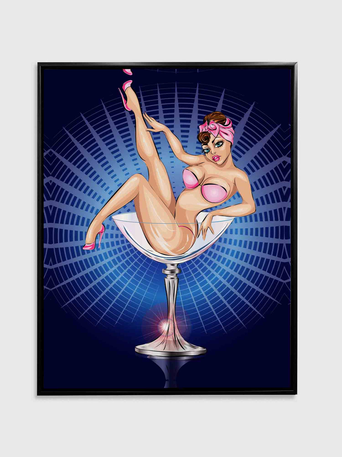 Wall Art-Blue and pink cocktail-Wall art decor