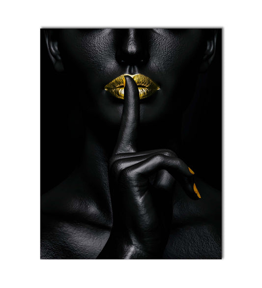Noir Or-Art mural abstrait doré et noir- Beaux-Arts-