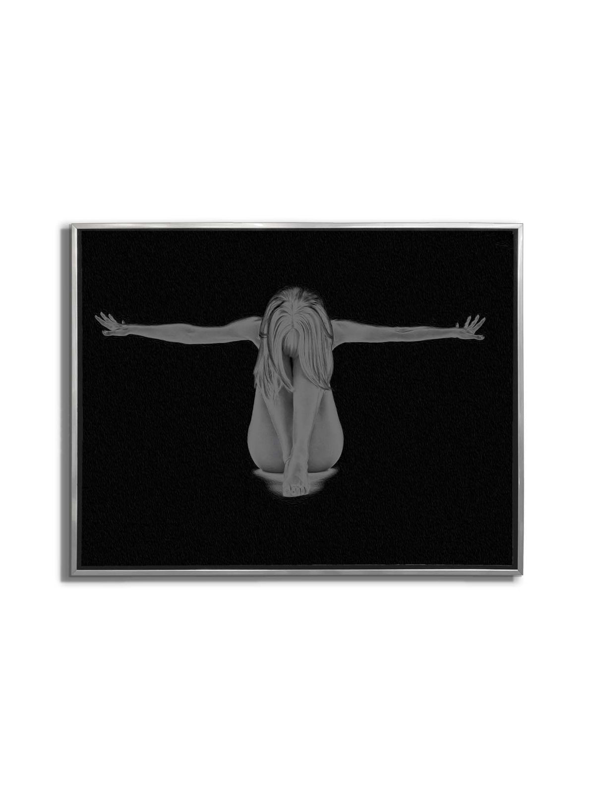 Canvas Wall Art decor-Span - Feminine Modern Art- Silver varnish