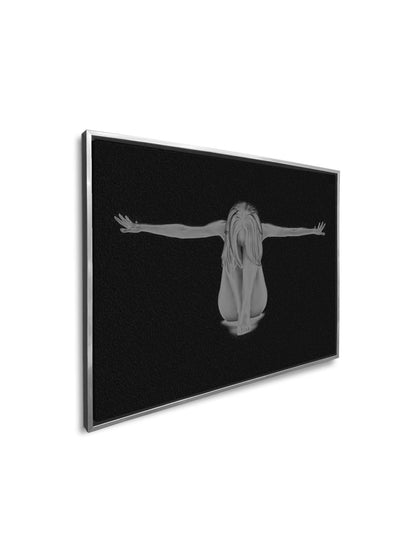Canvas Wall Art decor-Span - Feminine Modern Art- Silver varnish
