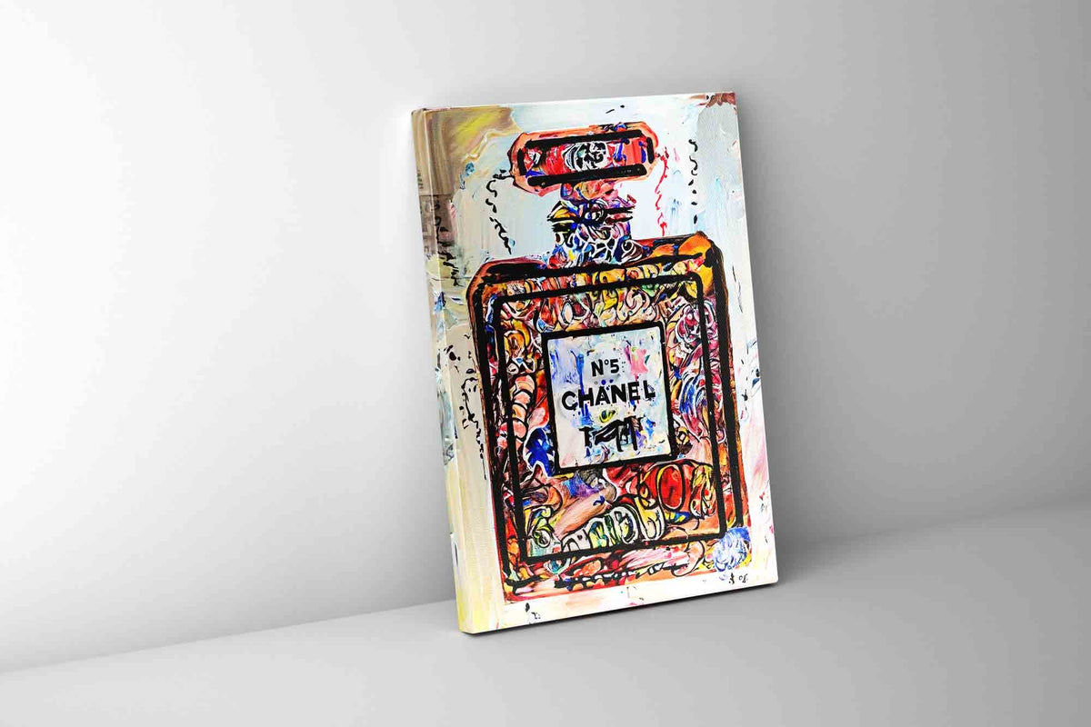 Old Faithful Perfume Bottle Pop Art Canvas Wall Art | 35 × 47 inches