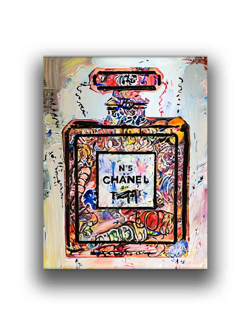 Old Faithful Perfume Bottle Pop Art Canvas Wall Art | 35 × 47 inches