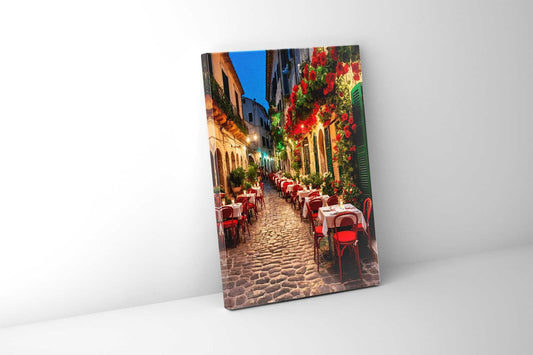 Café italien Toile d'art 36" x 48"