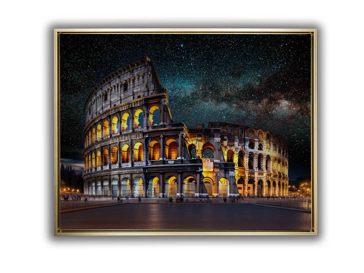 The Colosseum at Night Canvas Wall Art | Rome | 47 × 35 inches