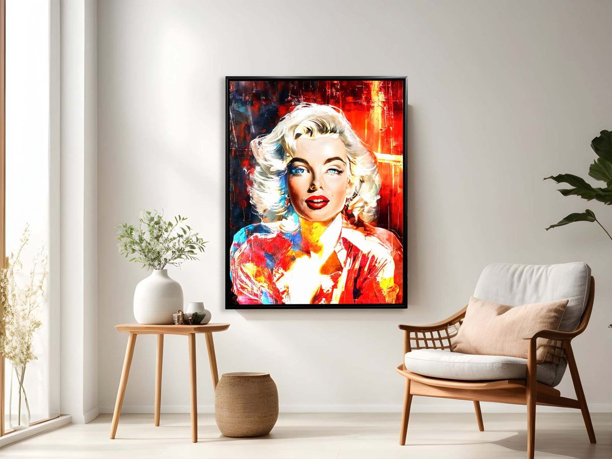 Captivating Marilyn Monroe Canvas Wall Art | Colour Portrait | 35 × 47 inches