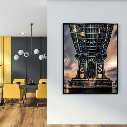 Bridge Symmetry Canvas Wall Art | Architectural Perspective | 35 × 47 inches